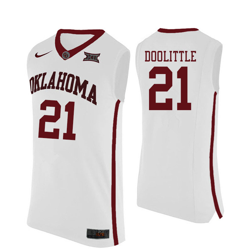 Oklahoma Sooners #21 Kristian Doolittle College Basketball Jerseys Sale-White